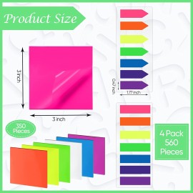 910 Pcs Transparent Sticky Index Tabs Translucent Colored Sticky Tab Self Adhesive Clear See Through Sticky Tabs for Book