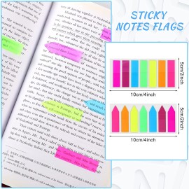 960 Sheets 12 Pads Transparent Sticky Notes, 4 Index Flag 8 Clear Multicolor Self Sticky Note Pads Markers Sticky Index Tabs