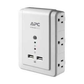 APC P6WU2 Essential SurgeArrest 6-Outlet Wall Mount with USB, 120V, White