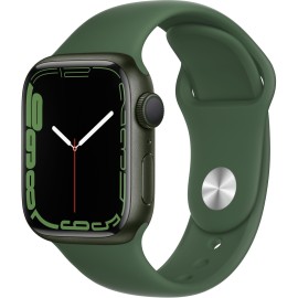 Apple Watch Series 7 GPS, 41mm Green Aluminum Case with Clover Sport Band - Regular