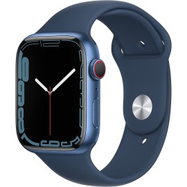 Apple Watch Series 7 GPS, 45mm Blue Aluminum Case with Abyss Blue Sport Band - Regular