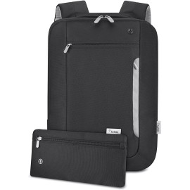 Belkin Slim Polyester Backpack for Laptops and Notebooks up to 15.4'' (Black / Light Gray)