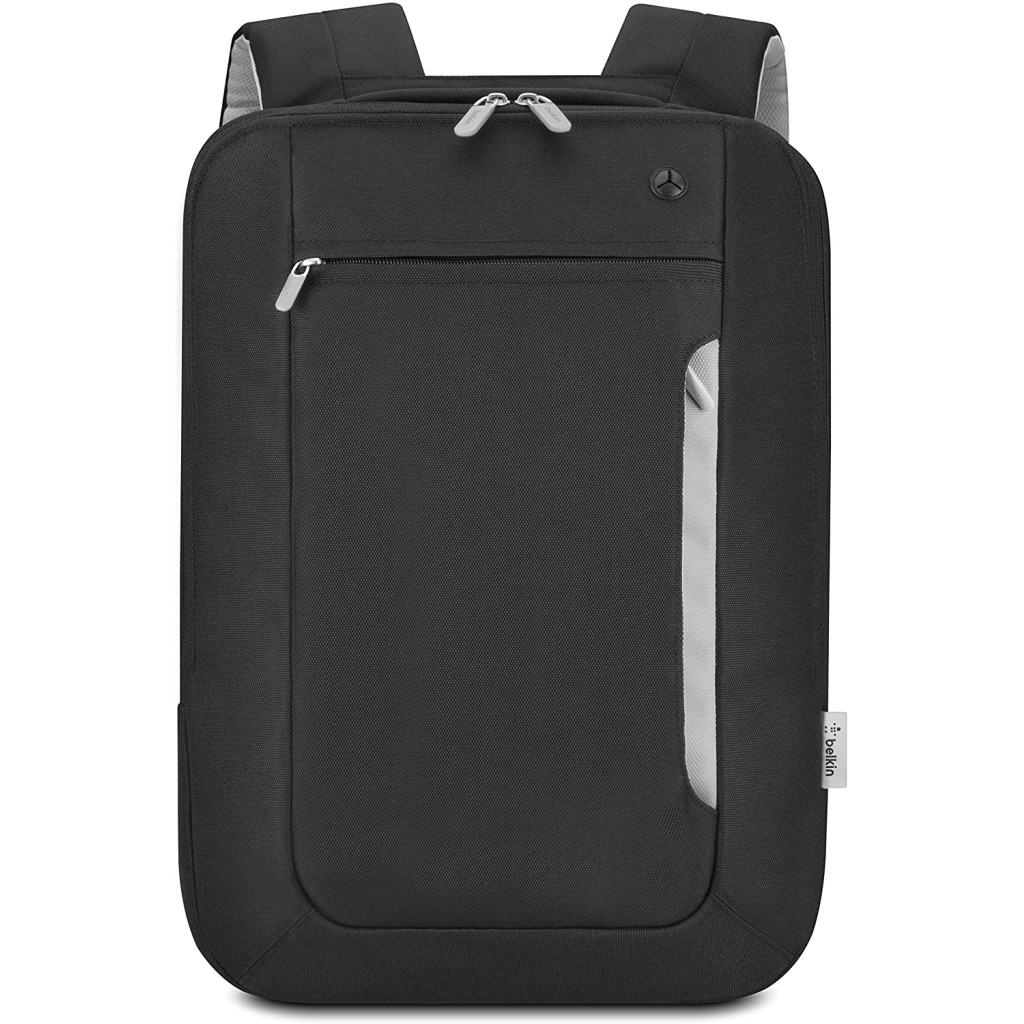 belkin slim polyester backpack for laptops Belkin Slim Polyester Backpack for Laptops and Notebooks up to 15.4''  (Black / Light Gray)