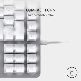 BlackWidow Lite Mechanical Tenkeyless Keyboard: Orange Key Switches - Tactile & Silent - White Individual Key Lighting - Compact Design - Detachable Cable - Mercury White