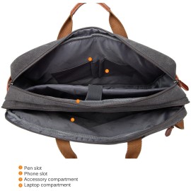 CoolBELL Convertible Backpack Messenger Bag Shoulder Bag Laptop Case Handbag Business Briefcase Multi-Functional Travel Rucksack Fits 15.6 Inch Laptop for Men/Women