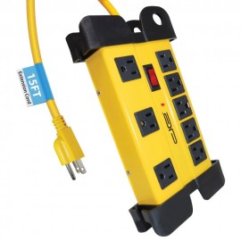 Digital Energy 8-Outlet Heavy-Duty Metal Surge Protector Power Strip with Cord Management (15-Foot Cord)