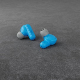 Dime® True Wireless In-Ear Earbuds with Microphones (Light Gray/Blue)