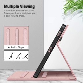 Fintie Case for Samsung Galaxy Tab S6 Lite 10.4'' 2020 Model SM-P610 (Wi-Fi) SM-P615 (LTE) with S Pen Holder, Multi-Angle Viewing Soft TPU Back Cover with Pocket Auto Wake/Sleep, Rose Gold