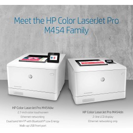 HP Color LaserJet Pro M454dw Printer color Duplex laser A4/Legal 38400 x 600 dpi up to 27 ppm (mono) / up to 27 ppm (color) capacity: 300 sheets USB 2.0, Gigabit LAN, Wi-Fi(n), USB host