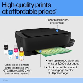 HP Ink Tank 415 All-in-one WiFi Colour Printer with Upto 6000 Black and 8000 Colour Pages Included in The Box. - Print, Scan & Copy for Office/Home