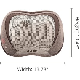 HoMedics 3D Shiatsu and Vibration Massage Pillow with Heat, Full-Body Relaxation Targets Upper and Lower Back, Neck, and Shoulders, Integrated Controls