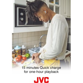 JVC True Wireless Earbuds Headphones, Bluetooth 5.0, Water Resistance (IPX4), Long Battery Life (up to 15 Hours)