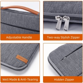 KINGSLONG 15 15.6 Inch Laptop Sleeve Case Bag Fits 16 Inch 2021 Apple MacBook Pro Slim Lightweight Computer Notebook Ultrabooks Carrying Case Cover Acer Asus Dell Lenovo HP Toshiba, Gray