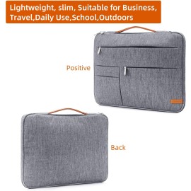KINGSLONG 15 15.6 Inch Laptop Sleeve Case Bag Fits 16 Inch 2021 Apple MacBook Pro Slim Lightweight Computer Notebook Ultrabooks Carrying Case Cover Acer Asus Dell Lenovo HP Toshiba, Gray