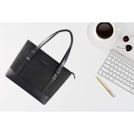 KROSER Laptop Tote bag 15.6 Inch Large Shoulder Bag Lightweight with USB Charging Port Water-repellent Nylon Computer Tote Bag Women Stylish Handbag