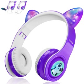 Kids Wireless Bluetooth Headphones, LED Flashing Lights, Music Sharing Function, Long Lasting Battery and 85db Volume Limited WOICE Children Bluetooth…