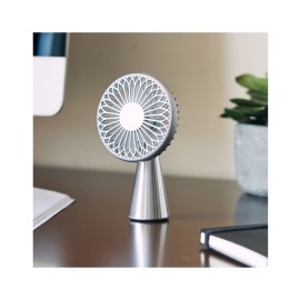 Lexon Wino Portable Rechargeable Mini Fan (Polished Aluminum)