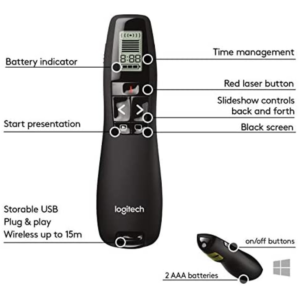 Logitech Professional Wireless Presentation Clicker Remote R800 - LOG ...