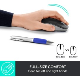 Logitech Wireless Mouse M190 - Full Size Ambidextrous Curve Design