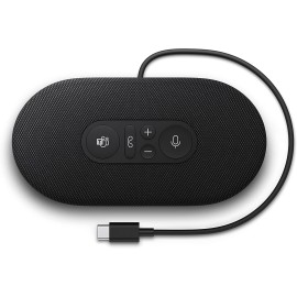 Microsoft Modern USB-C Speaker, Certified for Microsoft Teams, 2- Way Compact Stereo Speaker, Call Controls, Noise Reducing Microphone. Wired USB-C Connection