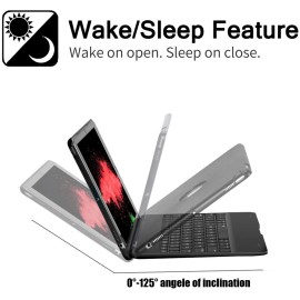 ONHI Wireless Keyboard Case for iPad Mini 5 / Mini 4 Keyboard Case Plastic Alloy Shell Smart Folio Case Auto Sleep/Wake, Silent Typing