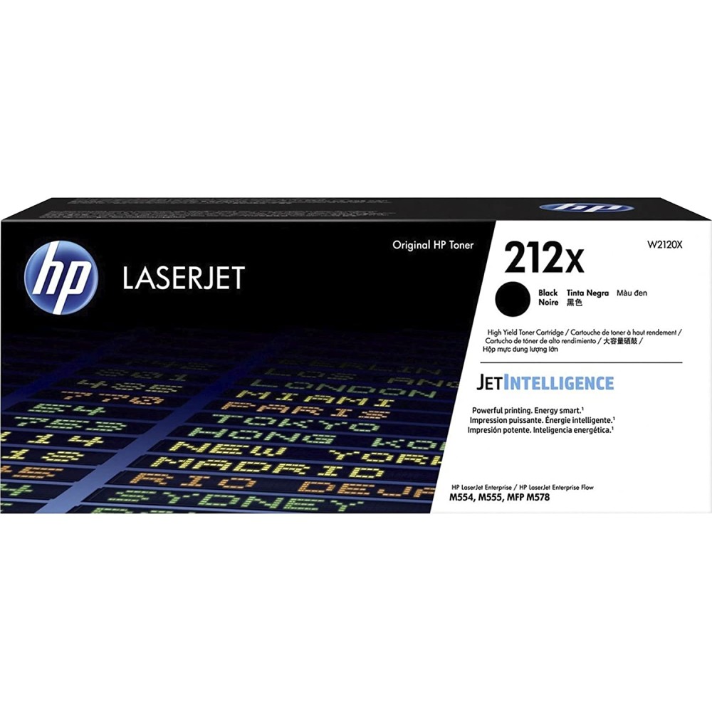 Original HP 212X Black High-yield Toner Cartridge | Works with HP Color LaserJet Enterprise M554, M555 Series, HP Color LaserJet Enterprise MFP M578 Series | W2120X