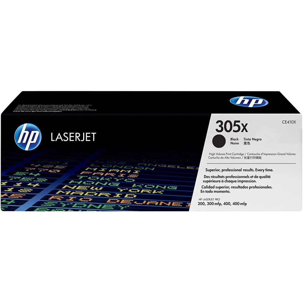 Original HP 305X Black High-yield Toner Cartridge | Works with HP LaserJet Pro 300 M351, HP LaserJet Pro 300 MFP M375, HP LaserJet Pro 400 M451, HP LaserJet Pro 400 MFP M475 Series | CE410X