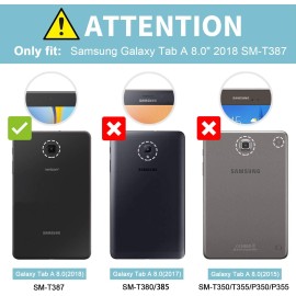 ProCase Folio Case for Galaxy Tab A 8.0" 2018 Verizon Sprint SM-T387, Stand Case Cover for Galaxy Tab A 8.0 4G LTE Verizon/Sprint/T-Mobile/AT&T 2018 Release -Black