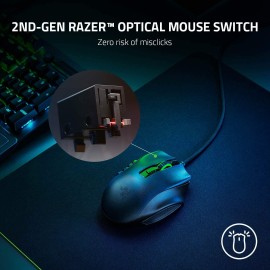 Razer Naga X Wired MMO Gaming Mouse: 18K DPI Optical Sensor - 2nd-gen Razer Optical Switch - Chroma RGB Lighting - 16 Programmable Buttons - 85g