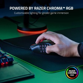 Razer Naga X Wired MMO Gaming Mouse: 18K DPI Optical Sensor - 2nd-gen Razer Optical Switch - Chroma RGB Lighting - 16 Programmable Buttons - 85g