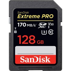 SanDisk Extreme Pro - Flash memory card - 128 GB - A2 / Video Class V30 / UHS-I U3 / Class10