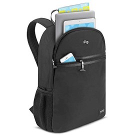 Solo New York Varsity Line Backpack for Women and Men. Fits 15.6-inch Laptop and Notebook, Black