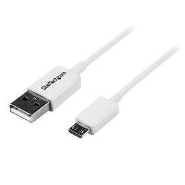 StarTech 2m White Micro USB Cable Cord - A to Micro B - Micro USB Charging Data Cable - USB 2.0 - 1x USB A Male, 1x USB Micro B Male