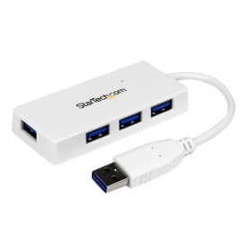 StarTech 4 Port USB 3.0 Hub - Multi Port USB Hub w/ Built-in Cable - Powered USB 3.0 Extender for Your Laptop