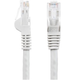 StarTech 75ft CAT6 Ethernet Cable - White CAT 6 Gigabit Ethernet Wire -650MHz 100W PoE RJ45 UTP Network/Patch Cord Snagless w/Strain Relief Fluke Tested/Wiring is UL Certified/TIA