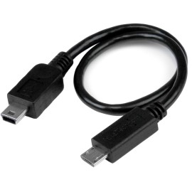 StarTech USB OTG Cable - Micro USB to Mini USB - M/M - 8 in.