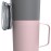 TWIN PACK DOUBLE-WALLED STAINLESS STEEL WATER BOTTLE WITH ATTACHED STAINLESS STEEL MUG (PINK)