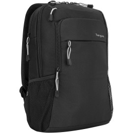 Targus Intellect Advanced Laptop Backpack for Lightweight Water-Resistant Slim Travel with Padded Back Support, Quick Access Stash Pouch, Protective Sleeve for 15.6-Inch, Black (TSB968GL)