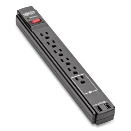 Tripp Lite Protect It! Surge Protector, 6 Outlets, Black