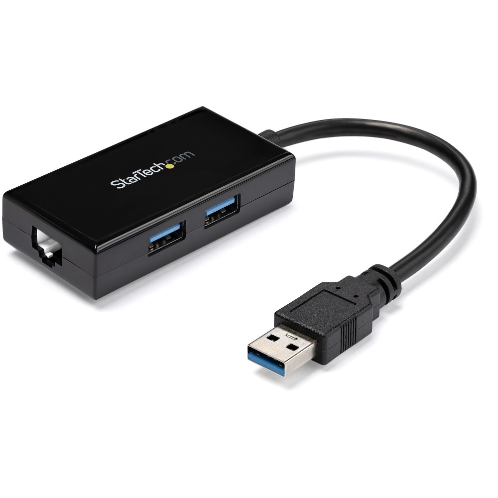 USB 3.0 to Gigabit Network Adapter with Built-In 2-Port USB HubAdd Gigabit Ethernet connectivity and two USB 3.0 ports to your laptop or tablet through a single USB port