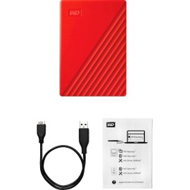 WD - My Passport 2TB External USB 3.0 Portable Hard Drive - Red
