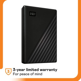 WD - My Passport 4TB External USB 3.0 Portable Hard Drive - Black