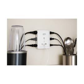 APC P6WU2 Essential SurgeArrest 6-Outlet Wall Mount with USB, 120V, White