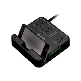 APC Essential SurgeArrest, 3 Outlets, 3 USB Charging Ports, 120V, Black