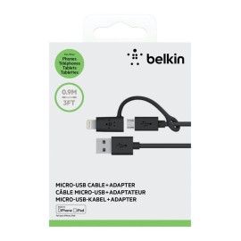 Belkin Micro-USB Cable With Lightning connector Adapter, Black