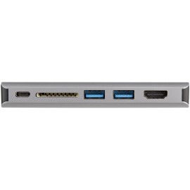 StarTech USB C Multiport Adapter, USB-C Mini Travel Dock with 4K HDMI or 1080p VGA, 3x USB 3.0 Hub, SD, GbE, Audio, 100W PD Pass-Through,
