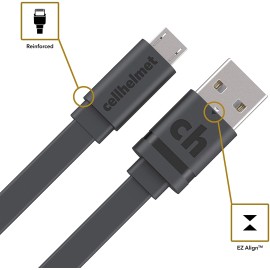 ellhelmet Micro USB Charge/Sync Cable - 6ft Flat (As Seen on Shark Tank)