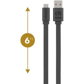 ellhelmet Micro USB Charge/Sync Cable - 6ft Flat (As Seen on Shark Tank)