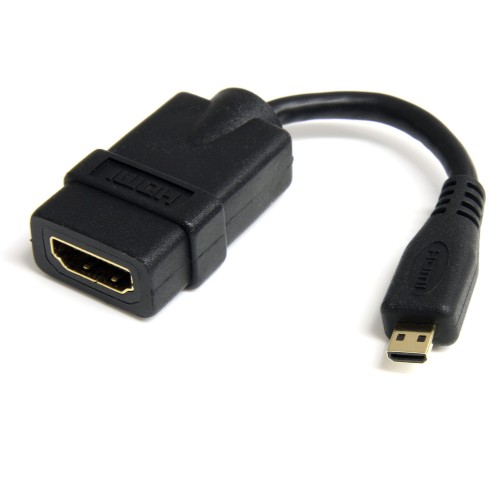 StarTech 5in High Speed HDMI Adapter Cable HDMI to HDMI Micro F/M - 5 inch Micro HDMI Adapter HDMI Female to Micro HDMI Male