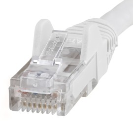 StarTech 75ft CAT6 Ethernet Cable - White CAT 6 Gigabit Ethernet Wire -650MHz 100W PoE RJ45 UTP Network/Patch Cord Snagless w/Strain Relief Fluke Tested/Wiring is UL Certified/TIA